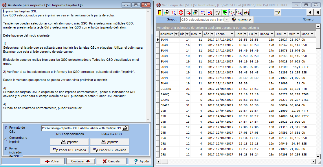 Imprimir tarjetas QSL